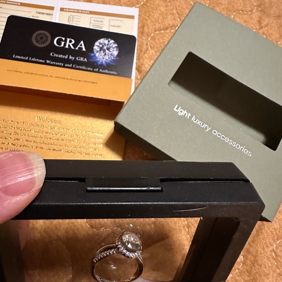 Dazzling Moissanite Halo Ring - Picture 11 of 16